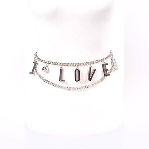 “ I Love You “ Charm Chain Statement Belt